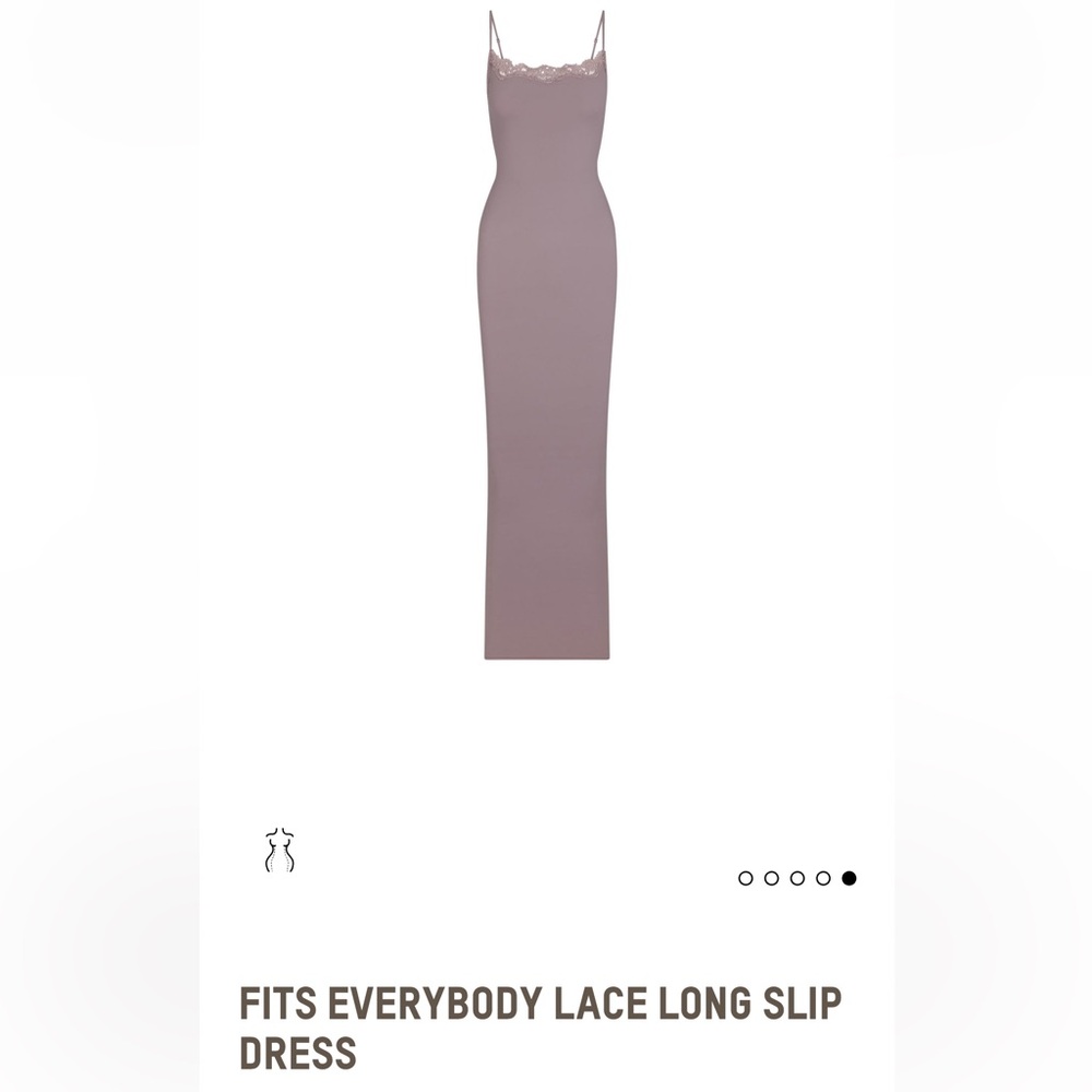 Skims Fits Everybody Lace Long Slip Dress in Sienna